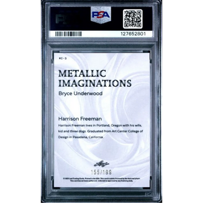 Graded 2025 Leaf Bryce Underwood #MI3 Metallic Imaginations Red /199 Rookie RC Football Card PSA 10 Gem Mint | PSA 10 Gem Mint Graded Rookie Card | vintageantiquesgifts.com