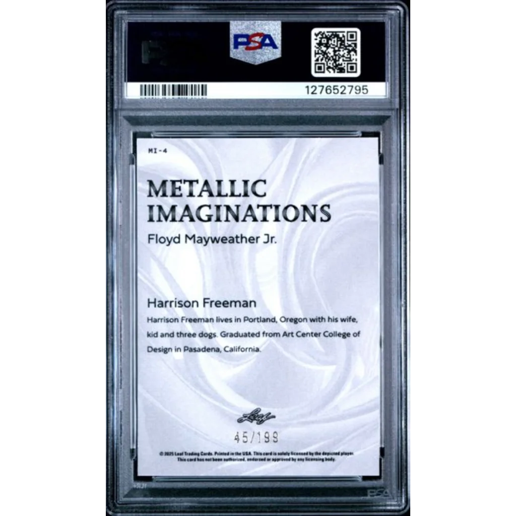 Graded 2025 Leaf Floyd Mayweather Jr #MI4 Metallic Imaginations Red /199 Boxing Card PSA 10 Gem Mint | PSA 10 Gem Mint Graded Boxing Card | vintageantiquesgifts.com
