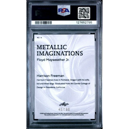 Graded 2025 Leaf Floyd Mayweather Jr #MI4 Metallic Imaginations Red /199 Boxing Card PSA 10 Gem Mint | PSA 10 Gem Mint Graded Boxing Card | vintageantiquesgifts.com