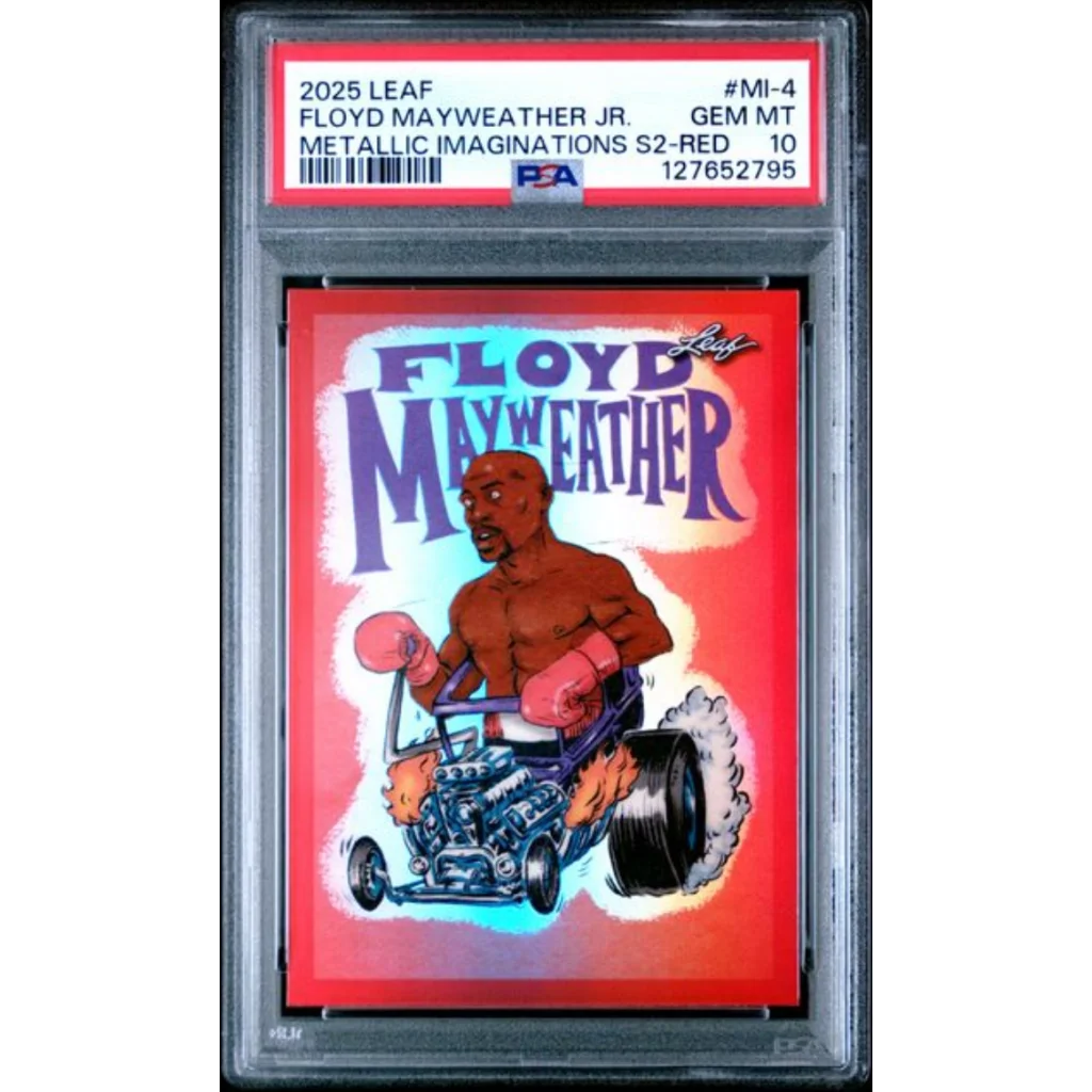 Graded 2025 Leaf Floyd Mayweather Jr #MI4 Metallic Imaginations Red /199 Boxing Card PSA 10 Gem Mint | Hall of Fame Sports Memorabilia | vintageantiquesgifts.com
