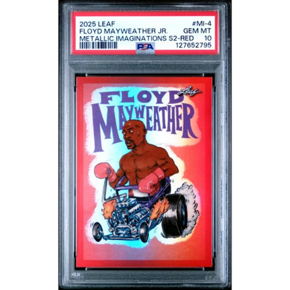 Graded 2025 Leaf Floyd Mayweather Jr #MI4 Metallic Imaginations Red /199 Boxing Card PSA 10 Gem Mint | Hall of Fame Sports Memorabilia | vintageantiquesgifts.com