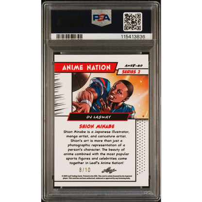 Graded 2025 Leaf Web Exclusives DJ Lagway #40 Anime Nation Series 2 Pink /10 Football Card PSA 9 Mint