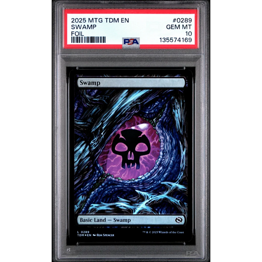 Graded 2025 Magic The Gathering Swamp 0289 Foil Tarkir Dragonstorm Card PSA 10 Gem Mint | Hall of Fame Sports Memorabilia | vintageantiquesgifts.com