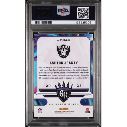 Graded 2025 Panini Donruss Ashton Jeanty #RGKAJY Rookie Gridiron Kings Rookie RC Football Card PSA 10 Gem Mint | PSA 10 Gem Mint Graded Rookie Card | vintageantiquesgifts.com