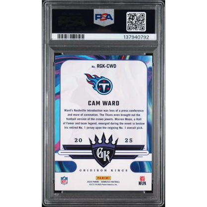 Graded 2025 Panini Donruss Cam Ward RGKCWD Rookie Gridiron Kings Rookie RC Football Card PSA 10 Gem Mint | PSA 10 Gem Mint Graded Rookie Card | vintageantiquesgifts.com
