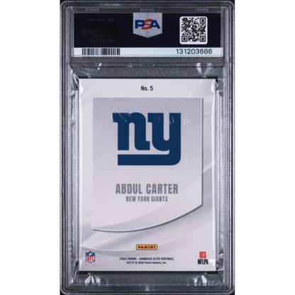Graded 2025 Panini Donruss Elite Abdul Carter #5 Rookie Elitist /799 Rookie RC Football Card PSA 10 Gem Mint