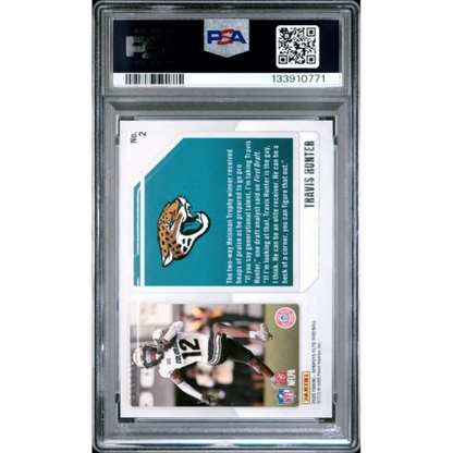 Graded 2025 Panini Donruss Elite Travis Hunter #2 Extra Edition /799 Rookie RC Football Card PSA 10 Gem Mint | PSA 10 Gem Mint Graded Rookie Card | vintageantiquesgifts.com