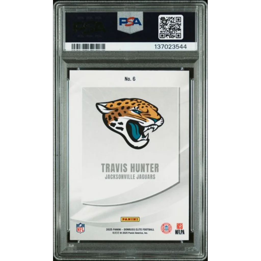 Graded 2025 Panini Donruss Elite Travis Hunter 6 Rookie Elitist 799 Rookie RC Football Card PSA 10 Gem Mint | PSA 10 Gem Mint Graded Rookie Card | vintageantiquesgifts.com