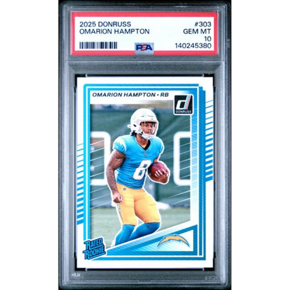 2025 Panini Donruss Omarion Hampton #303 Rookie RC PSA 10 Gem Mint
