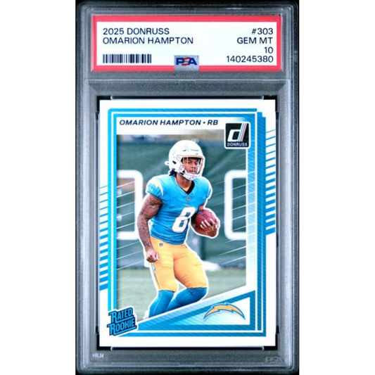 2025 Panini Donruss Omarion Hampton #303 Rookie RC PSA 10 Gem Mint