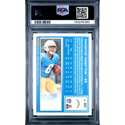 Graded PSA 10 2025 Panini Donruss Omarion Hampton #303 Rookie RC Card