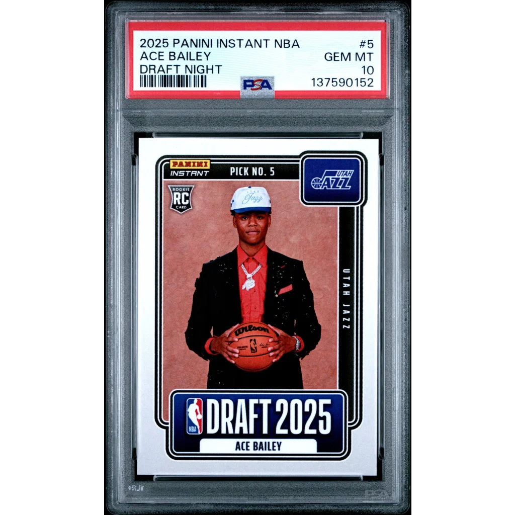 Graded 2025 Panini Instant Ace Bailey #5 Draft Night Rookie RC Basketball Card PSA 10 Gem Mint | Hall of Fame Sports Memorabilia | vintageantiquesgifts.com
