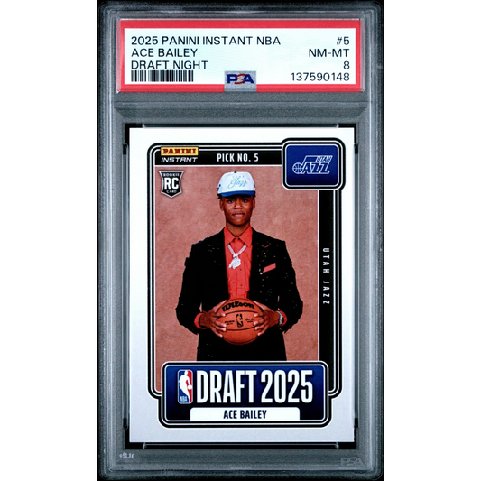 Graded 2025 Panini Instant Ace Bailey #5 Draft Night Rookie RC Basketball Card PSA 8 NM-MT | Hall of Fame Sports Memorabilia | vintageantiquesgifts.com