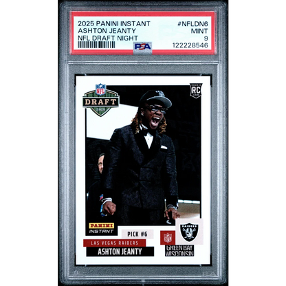 Graded PSA 9 2025 Panini Instant Ashton Jeanty NFL Draft Night Rookie Card