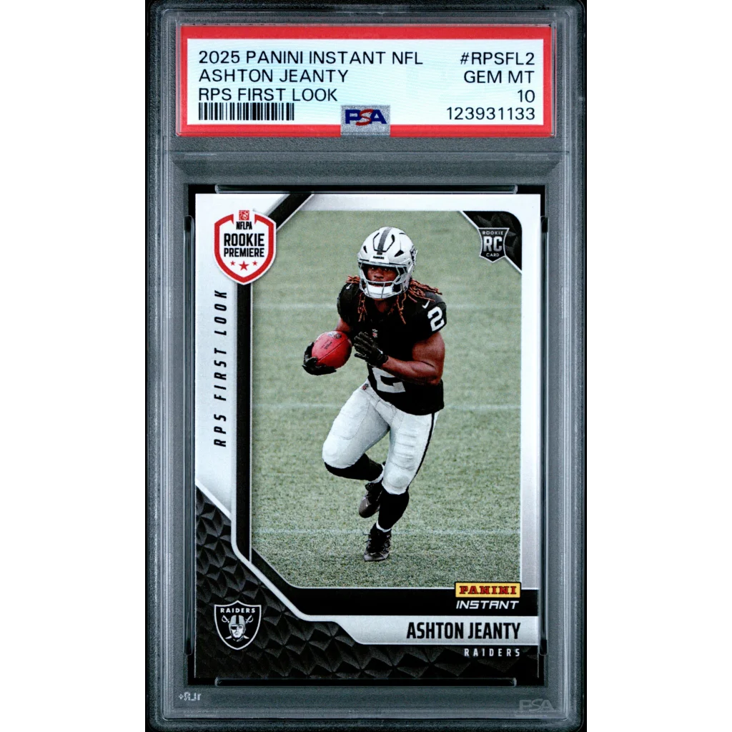 Graded 2025 Panini Instant Ashton Jeanty RPS Rookie PSA 10 Gem Mint