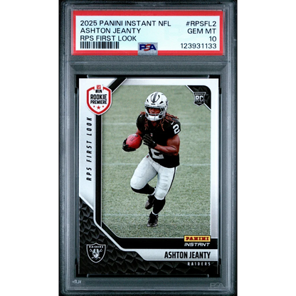 Graded 2025 Panini Instant Ashton Jeanty RPS Rookie PSA 10 Gem Mint
