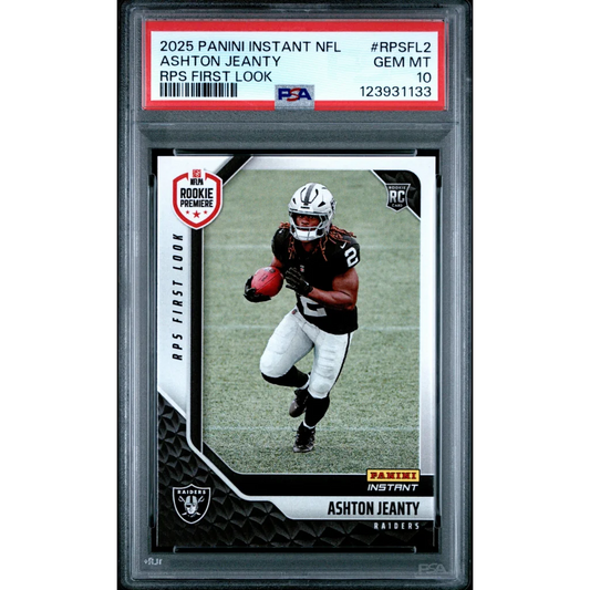 Graded 2025 Panini Instant Ashton Jeanty RPS Rookie PSA 10 Gem Mint