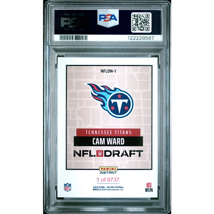 Graded 2025 Panini Instant Cam Ward #NFLDN1 NFL Draft Night Rookie RC Football Card PSA 8 Near Mint | PSA 8 NM-MT Graded Rookie Card | vintageantiquesgifts.com