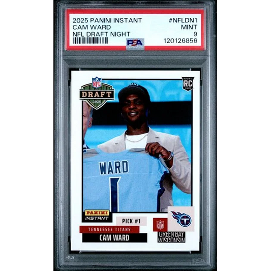 Graded 2025 Panini Instant Cam Ward #NFLDN1 NFL Draft Night Rookie RC Football Card PSA 9 Mint | Hall of Fame Sports Memorabilia | vintageantiquesgifts.com