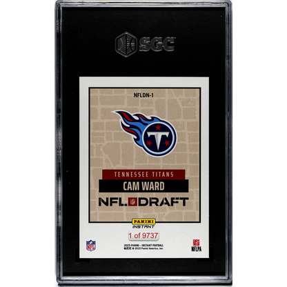 Graded 2025 Panini Instant Cam Ward #NFLDN1 NFL Draft Night Rookie RC Football Card SGC 10 Gem Mint | SGC 10 Gem Mint Graded Rookie Card | vintageantiquesgifts.com