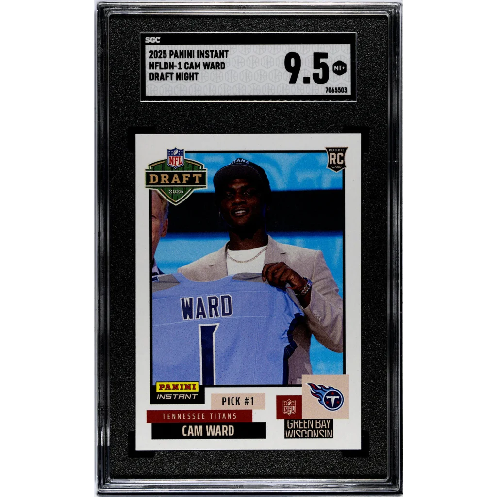 Graded 2025 Panini Instant Cam Ward #NFLDN1 NFL Draft Night Rookie RC Football Card SGC 9.5 Mint+ | Hall of Fame Sports Memorabilia | vintageantiquesgifts.com