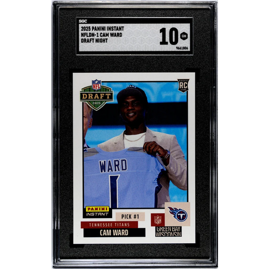 Graded 2025 Panini Instant Cam Ward #NFLDN1 NFL Draft Night Rookie RC Football Card SGC 10 Gem Mint | Hall of Fame Sports Memorabilia | vintageantiquesgifts.com
