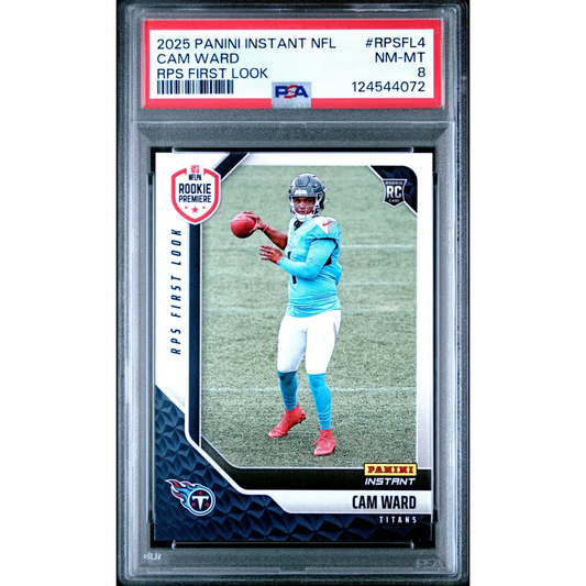Graded 2025 Panini Instant Cam Ward #RPSFL4 RPS First Look Rookie RC Football Card PSA 8 Near Mint