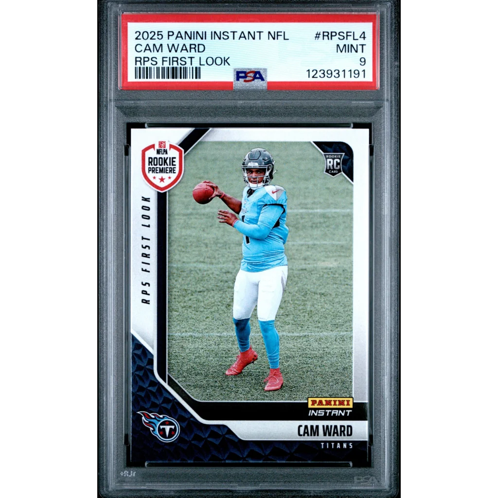 Graded 2025 Panini Instant Cam Ward #RPSFL4 RPS First Look Rookie RC Football Card PSA 9 Mint | Hall of Fame Sports Memorabilia | vintageantiquesgifts.com