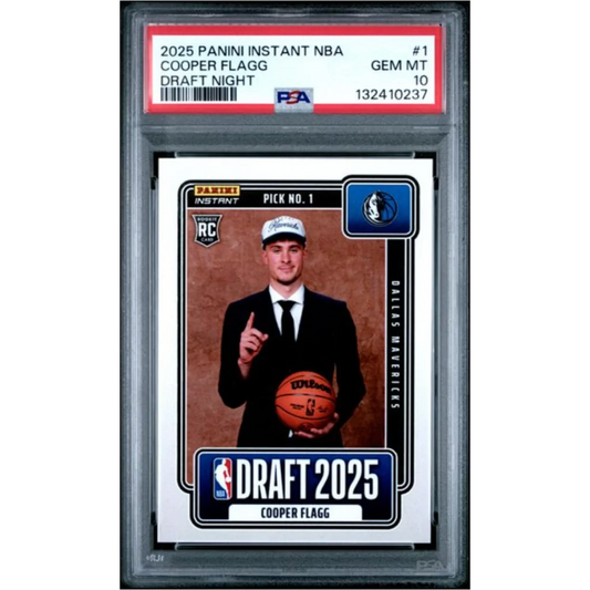 Graded 2025 Panini Instant Cooper Flagg #1 Draft Night Rookie RC Basketball Card PSA 10 Gem Mint | Hall of Fame Sports Memorabilia | vintageantiquesgifts.com