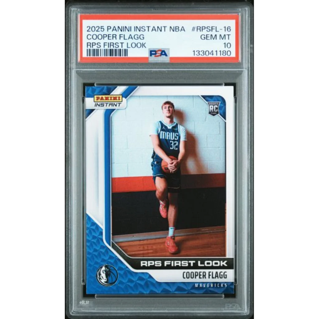 Graded 2025 Panini Instant Cooper Flagg RPSFL16 RPS First Look Rookie RC Basketball Card PSA 10 Gem Mint | Hall of Fame Sports Memorabilia | vintageantiquesgifts.com