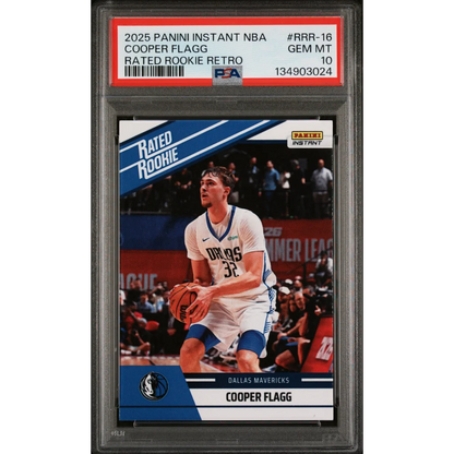 Graded 2025 Panini Instant Cooper Flagg #RRR16 Rated Rookie Retro Rookie RC Basketball Card PSA 10 Gem Mint | Hall of Fame Sports Memorabilia | vintageantiquesgifts.com