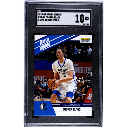 Graded 2025 Panini Instant Cooper Flagg #RRR16 Rated Rookie Retro Rookie RC Basketball Card SGC 10 Gem Mint | Hall of Fame Sports Memorabilia | vintageantiquesgifts.com
