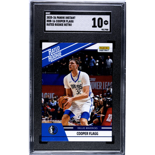 Graded 2025 Panini Instant Cooper Flagg #RRR16 Rated Rookie Retro Rookie RC Basketball Card SGC 10 Gem Mint | Hall of Fame Sports Memorabilia | vintageantiquesgifts.com