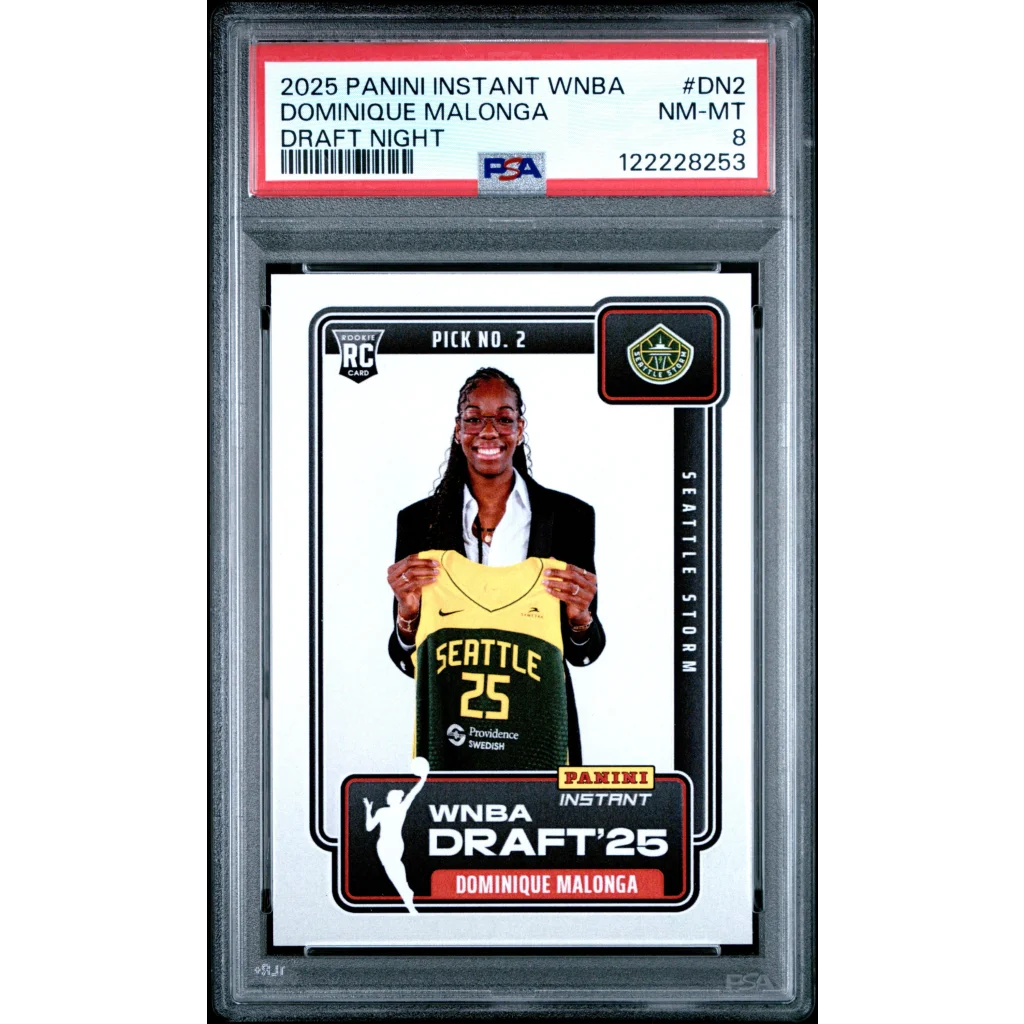 Graded 2025 Panini Instant Dominque Malonga #DN2 Draft Night Rookie RC Basketball Card PSA 8 Near Mint | Hall of Fame Sports Memorabilia | vintageantiquesgifts.com