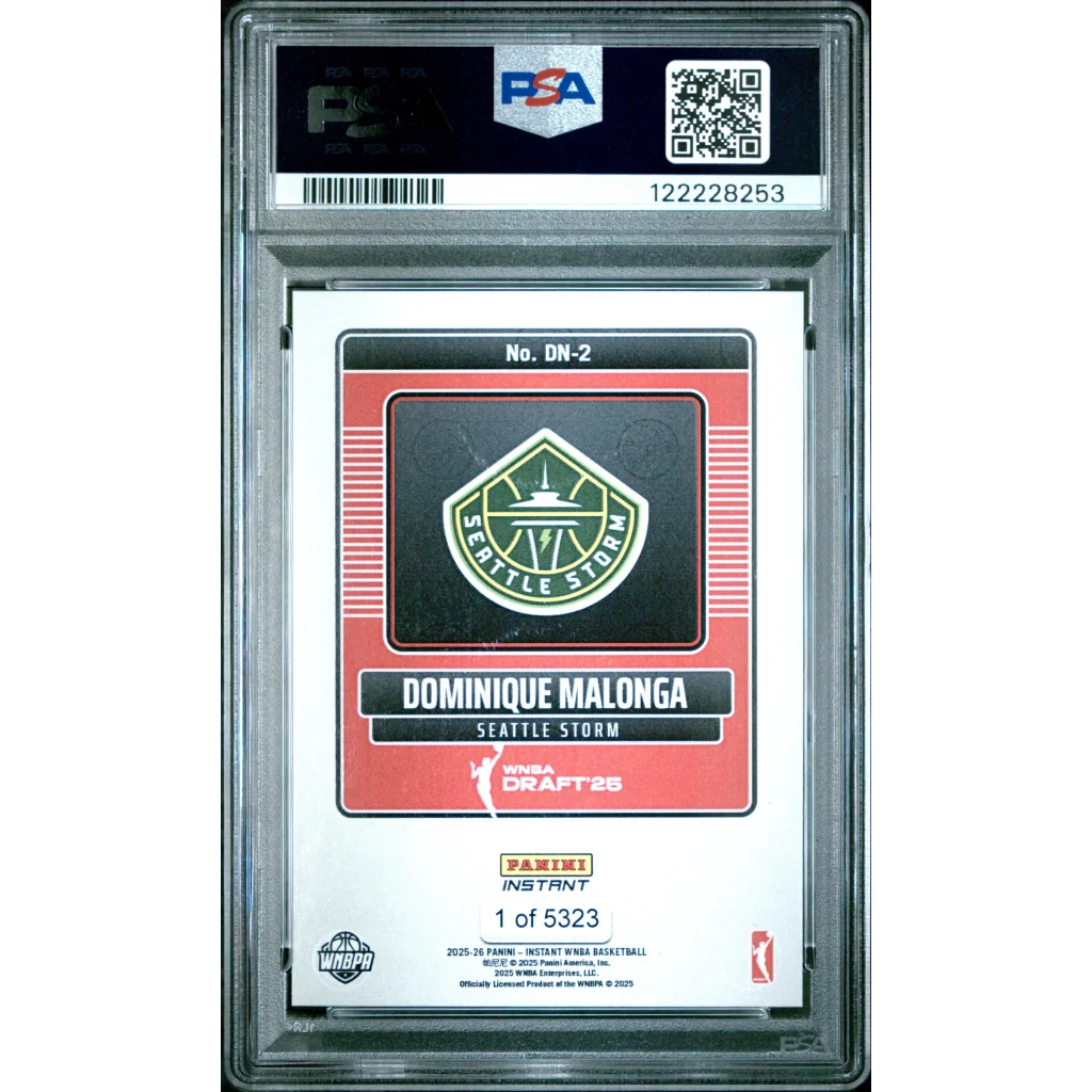 Graded 2025 Panini Instant Dominque Malonga #DN2 Draft Night Rookie RC Basketball Card PSA 8 Near Mint | PSA 8 NM-MT Graded Rookie Card | vintageantiquesgifts.com