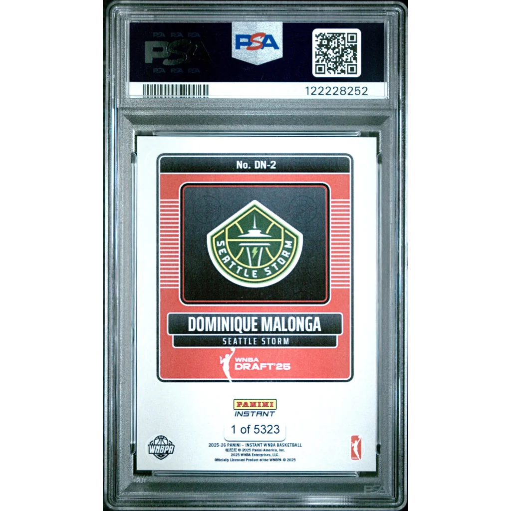 Graded 2025 Panini Instant Dominque Malonga #DN2 Draft Night Rookie RC Basketball Card PSA 10 Gem Mint | PSA 10 Gem Mint Graded Rookie Card | vintageantiquesgifts.com