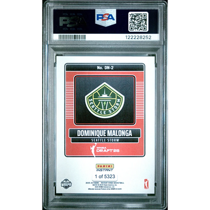 Graded 2025 Panini Instant Dominque Malonga #DN2 Draft Night Rookie RC Basketball Card PSA 10 Gem Mint | PSA 10 Gem Mint Graded Rookie Card | vintageantiquesgifts.com