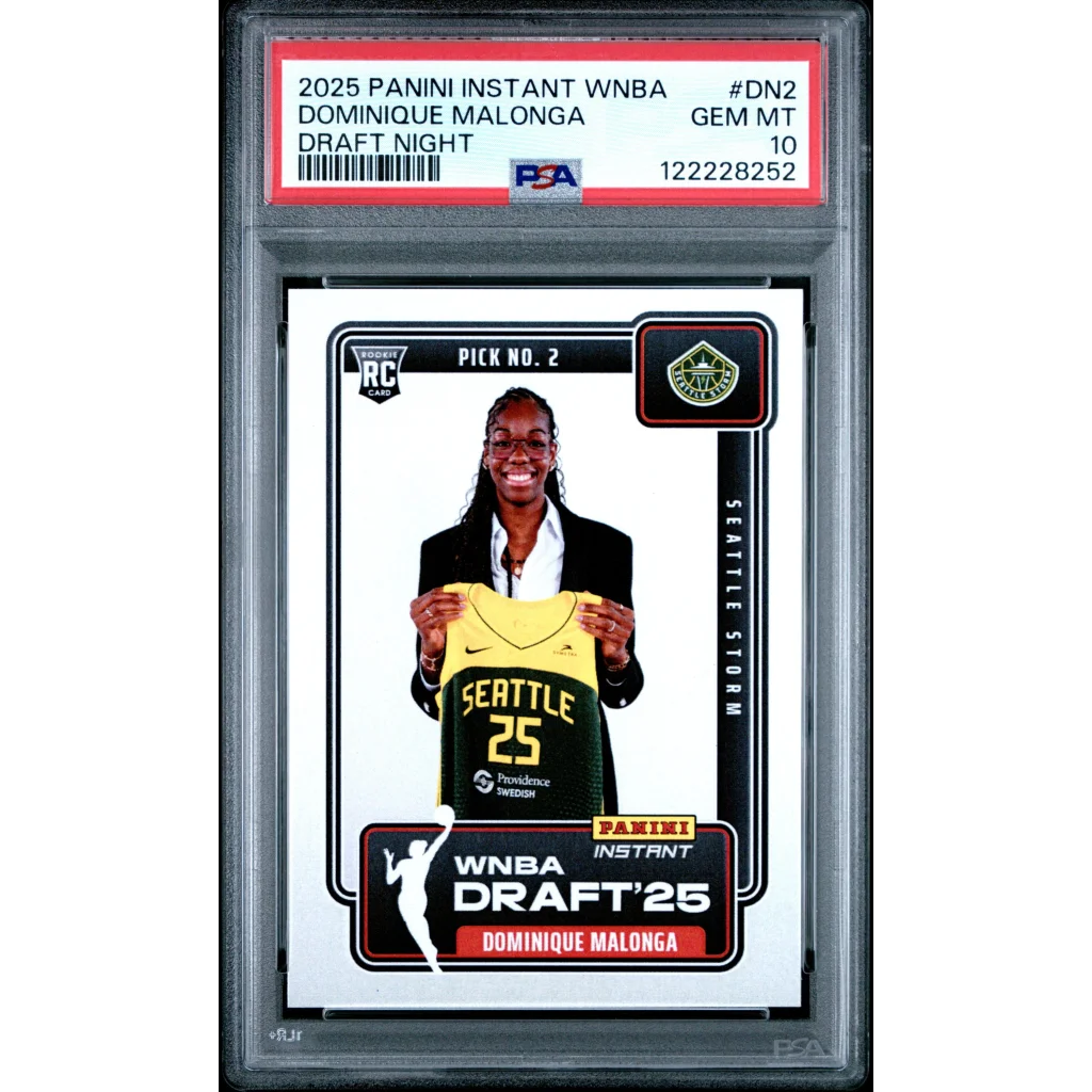 Graded 2025 Panini Instant Dominque Malonga #DN2 Draft Night Rookie RC Basketball Card PSA 10 Gem Mint | Hall of Fame Sports Memorabilia | vintageantiquesgifts.com