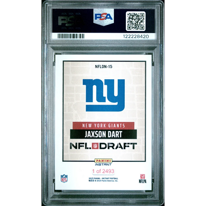 Graded 2025 Panini Instant Jaxson Dart #NFLDN15 NFL Draft Night Rookie RC Football Card PSA 10 Gem Mint | PSA 10 Gem Mint Graded Rookie Card | vintageantiquesgifts.com