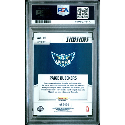 Graded 2025 Panini Instant Paige Bueckers #14 Rookie RC Basketball Card PSA 10 Gem Mint | PSA 10 Gem Mint Graded Rookie Card | vintageantiquesgifts.com