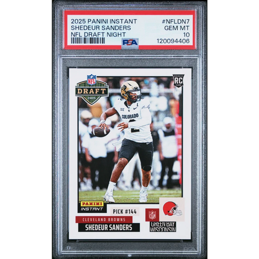 Graded 2025 Panini Instant Shedeur Sanders #NFLDN7 Draft Night Rookie RC Football Card PSA 10 Gem Mint | Hall of Fame Sports Memorabilia | vintageantiquesgifts.com