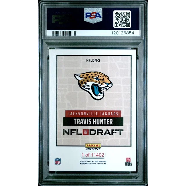 Graded 2025 Panini Instant Travis Hunter #NFLDN2 NFL Draft Night Rookie RC Football Card PSA 9 Mint | PSA 9 Mint Graded Rookie Card | vintageantiquesgifts.com
