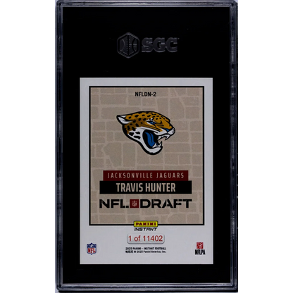 Graded 2025 Panini Instant Travis Hunter #NFLDN2 NFL Draft Night Rookie RC Football Card SGC 10 Gem Mint | SGC 10 Gem Mint Graded Rookie Card | vintageantiquesgifts.com