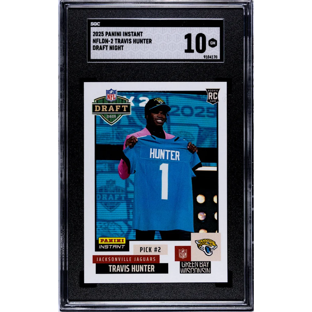 Graded 2025 Panini Instant Travis Hunter #NFLDN2 NFL Draft Night Rookie RC Football Card SGC 10 Gem Mint | Hall of Fame Sports Memorabilia | vintageantiquesgifts.com