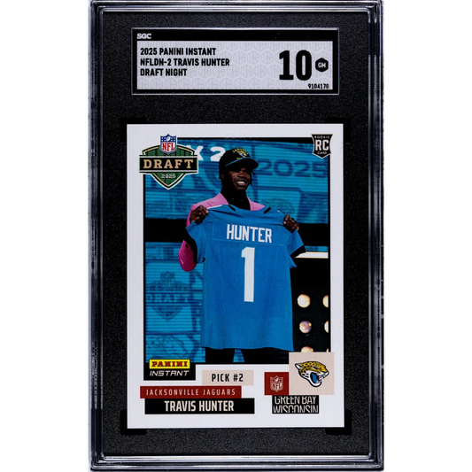 Graded 2025 Panini Instant Travis Hunter #NFLDN2 NFL Draft Night Rookie RC Football Card SGC 10 Gem Mint | Hall of Fame Sports Memorabilia | vintageantiquesgifts.com