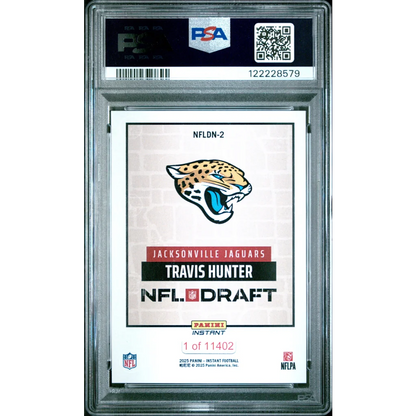 Graded 2025 Panini Instant Travis Hunter #NFLDN2 NFL Draft Night Rookie RC Football Card PSA 8 Near Mint | PSA 8 NM-MT Graded Rookie Card | vintageantiquesgifts.com