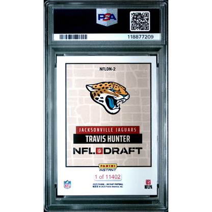 Graded 2025 Panini Instant Travis Hunter #NFLDN2 NFL Draft Night Rookie RC Football Card PSA 10 Gem Mint | PSA 10 Gem Mint Graded Rookie Card | vintageantiquesgifts.com