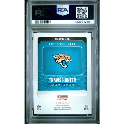 Graded 2025 Panini Instant Travis Hunter #RPSFL35 RPS First Look Rookie RC Football Card PSA 10 Gem Mint | PSA 10 Gem Mint Graded Rookie Card | vintageantiquesgifts.com