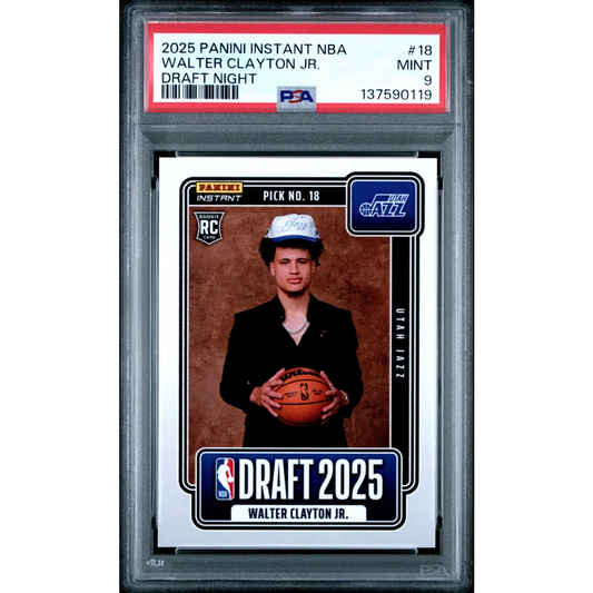 Graded 2025 Panini Instant Walter Clayton Jr. #18 Draft Night Rookie RC Basketball Card PSA 9 Mint | Hall of Fame Sports Memorabilia | vintageantiquesgifts.com