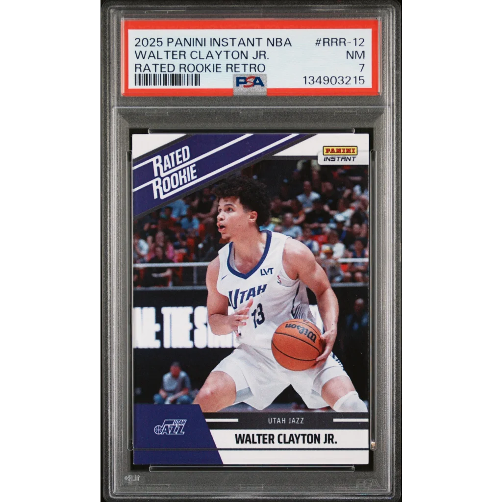 Graded 2025 Panini Instant Walter Clayton Jr. #RRR12 Rated Rookie Retro Rookie RC Basketball Card PSA 7 NM | Hall of Fame Sports Memorabilia | vintageantiquesgifts.com